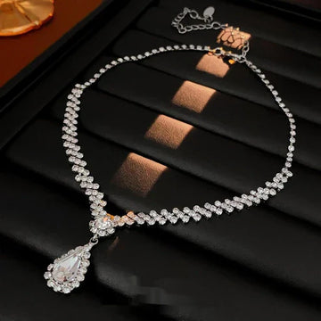 Diamond Water Drop Stitching Necklace High